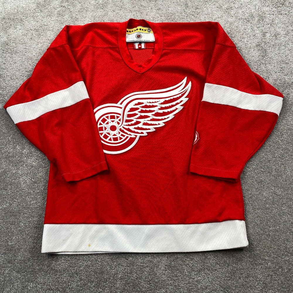 KOHO Detroit Red Wings Hockey Jersey Youth L/XL Red NHL Winged Wheel Logo